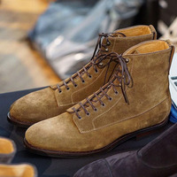 Men's Vintage Looks New Style Camel Suede Handmade Cowboy Boot - Thumbnail 1