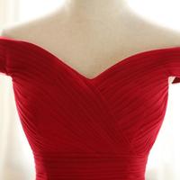 Red Ball Gown Prom Dress,Princess Off The Shoulder Quinceanera Dress,624 - Thumbnail 2