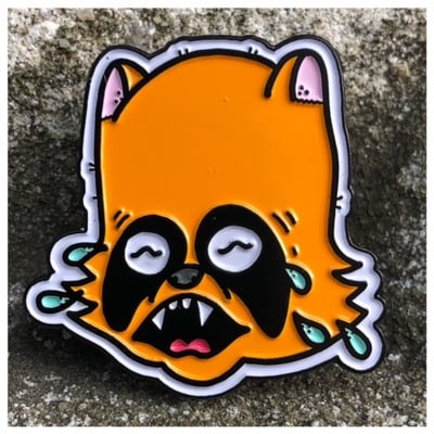 Rabies babies raccoon enamel pin