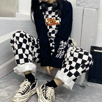 Don't Talk to Strangers Printed Checker Overalls Dungarees - Thumbnail 4