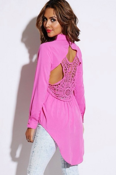 Pink cut back Blouse