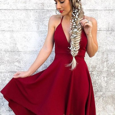 Sp1084,newest red spaghetti strap a-line homecoming dress short party gown