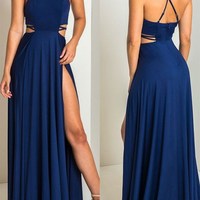 SP1088,Sexy Prom Dress, Cheap Prom Dress,Long Prom Dress,Sexy Evening Dress,High Slit Prom Gown, Sleeveless Long Evening Dress - Thumbnail 1