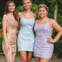 SP1107,Cheap Hands Made Homecoming Dresses,Spaghetti Straps Mermaid Short Prom Gown - Thumbnail 1
