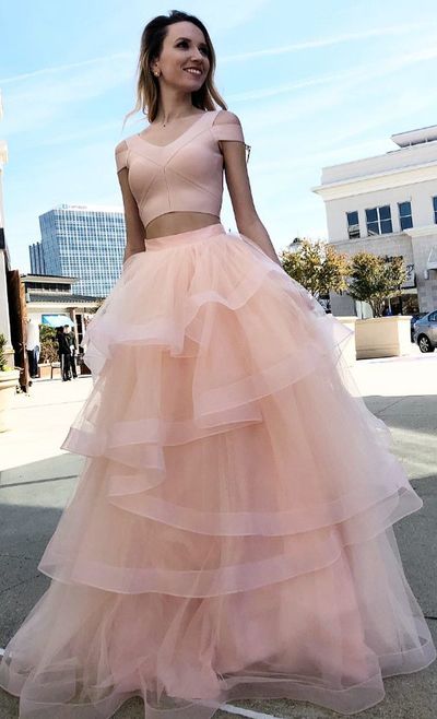 SP1131,Elegant Pink Formal Gowns, Plus Size Two Piece Long Prom Dresses,Classy Formal Party Dress
