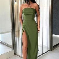 SP1142,Green Strapless Mermaid Prom Dresses with Split - Thumbnail 1