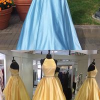 SP1147,Simple A-line Hater Yellow Long Prom Dress,Beaded Waist Graduation Dress - Thumbnail 3