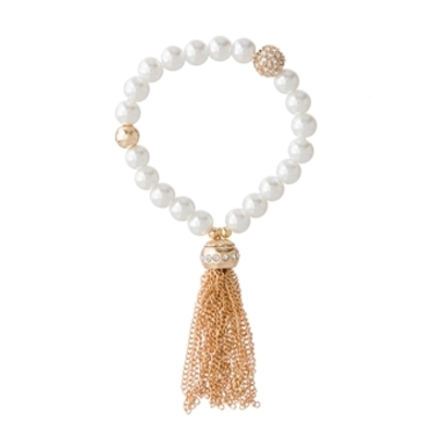 Ayesha pearl tassel bracelet - Thumbnail 5