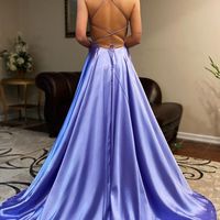 SP1164,Lavender A-line Spaghetti Straps Prom Evening Dresses with Criss Back - Thumbnail 1