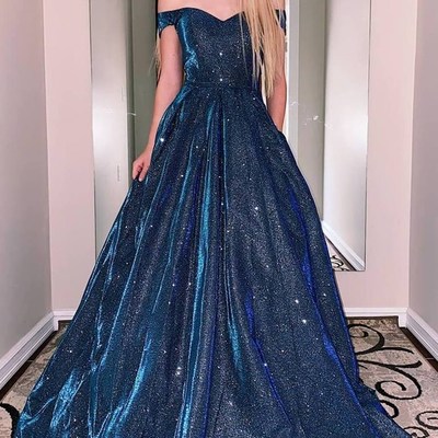 Sp1169,bling blue strapless off the shoulder sweet 16 prom dress evening dress