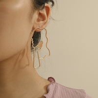 Free Shipping-WOMEAN LINE DRAWING EARRINGS - Thumbnail 1