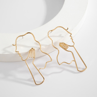 Free Shipping-WOMEAN LINE DRAWING EARRINGS - Thumbnail 3