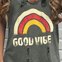 Irregular Loose Printing Sleeveless Dress - Thumbnail 1