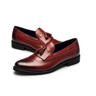 Handmade Mens Brown Color Brogues Oxford Leather Sole Formal Dress Shoes Shoes For Men