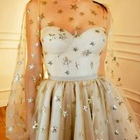 SP1203,Popular Starry Homecoming Dresses,Long Sleeves Graduation Dress - Thumbnail 3