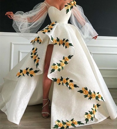 SP1205,White African wedding ball dress,African wedding cape dress,Nigeria wedding dress,African mermaid prom dress,African clothing for women