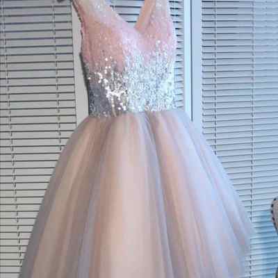 Sp1213,sequins pink short homecoming dresses 2020, lovely party dresses,pink homecoming dress - Thumbnail 3