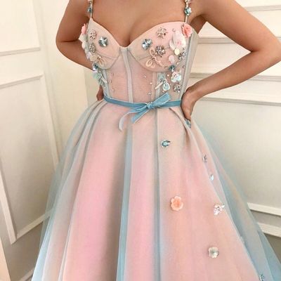 Sp1229,a-line straps pink prom dress with floral beading modest long prom dresses evening dress