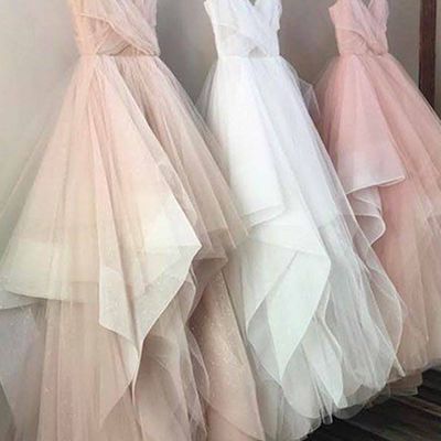 Sp1231,spaghetti straps sweetheart prom dress,asymmetry tulle evening dress,unique long prom gown,simple cheap prom dress,plus size prom gowns