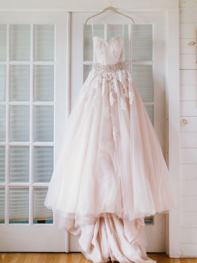 SP1234,Light Pink Lace Strapless Wedding Dresses,Tulle Pink Ball Gown,Elegant Prom Dresses,Beading Sweet 16 Dress