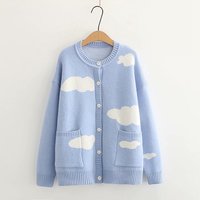 Harajuku cute cloud cardigan sweater - Thumbnail 1
