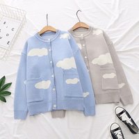 Harajuku cute cloud cardigan sweater - Thumbnail 4