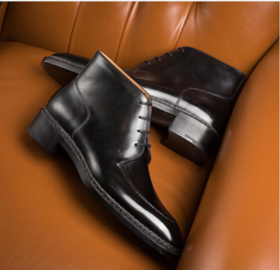 Men Black Derby Boots, Men Black Ankle Boots with lace up closure