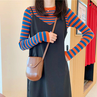 Neon Green Color Block Stripe Slim Knit Top - Thumbnail 9