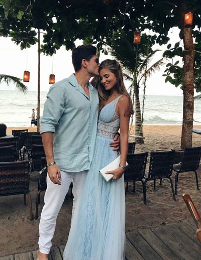 SP1240,Light Blue V-neck Sheath Long Prom Dresses,Sexy Evening Dresses