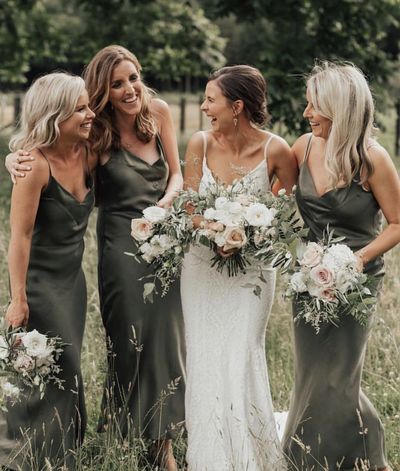 SP1244,Olive Green Spaghetti Straps Sheath Bridesmaid Dresses,Wedding Paert Gown