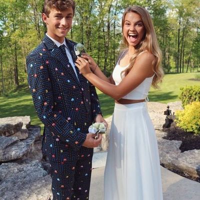 Sp1248,ivory two piece sleeveless spaghetti straps a-line prom dress - Thumbnail 4