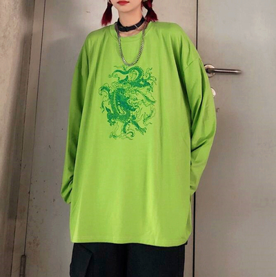 Dragon Print Long Sleeve T-shirt
