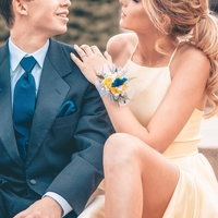 SP1273,Straps Yellow Long Prom Dress with Cross Back,Yellow Evening Dresses Long Party Gown - Thumbnail 1