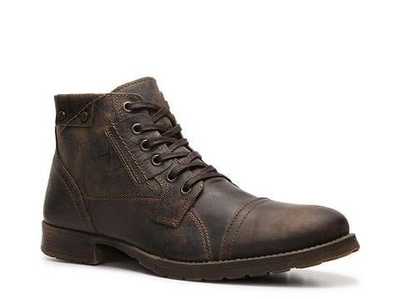 Handmade Brown Vintage Leather Boot Men's Dress Designer Cap Toe Lace Up Boot