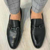 Classy Black Leather Moccasin Shoes for Men, Men Black Leather Loafer Shoes - Thumbnail 1