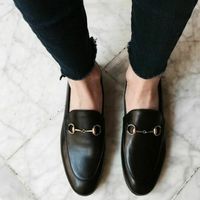 Stylish Men Black Leather Formal Moccasin Shoes, Dress Shoes for Men - Thumbnail 4
