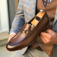 Classy Brown Leather Moccasin Shoes for Men, Men Brown Leather Loafer Shoes - Thumbnail 4