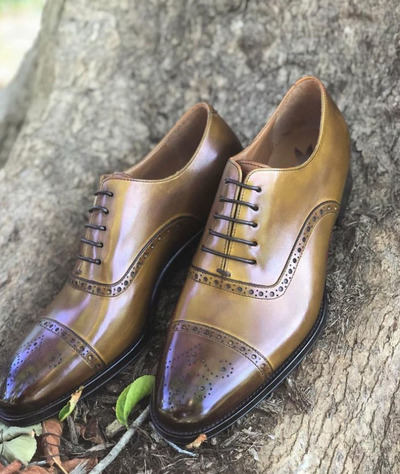 Best Christmas Two Tone Cap Toe Brogue Lace Up Shoes,Men's Wedding Leather Shoes