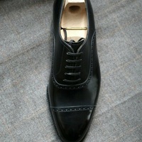 Mens HandMade captoe Oxford shoes Mens Black Dress casual shoes - Thumbnail 1