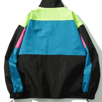 80s COLOR BLOCK PATCH WORK WINDBREAKER JACKET - Thumbnail 3