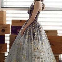 A line tulle long prom gown formal dress - Thumbnail 1