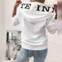 Women Leopard Print Letter Casual Long-Sleeved Hooded Sweater - Thumbnail 3