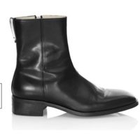 Handmade Men Black High Ankle Fashion Zipper Boots, Style Ankle Boots - Thumbnail 1
