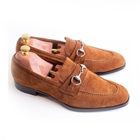 Handmade Tan Suede Penny Loafers Moccasion Shoes,Oxford Shoes, - Thumbnail 4
