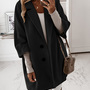 Long Sleeve Women Loose Button Pocket Coat-2