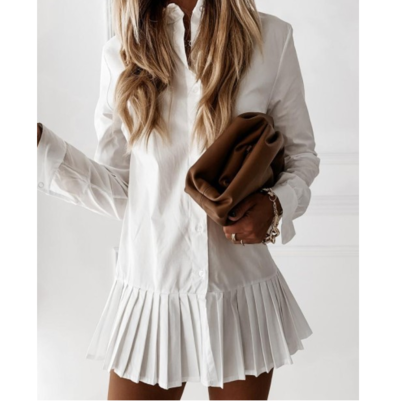 Solid Color Long Sleeve Cardigan Dress