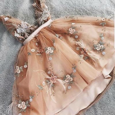 Sp1299,princess v neck tulle homecoming dress with handemade flower,cute tulle prom dress  - Thumbnail 4