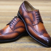 Luxury Two Tone Wingtip Bespoke Wedding Shoes,Leather Lace Up Brogue Handmade Shoes - Thumbnail 1