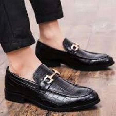 Handmade Black Alligator Leather Loafers Formal Shoes,Men's Oxford Shoes
