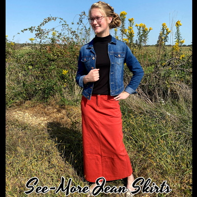 TERRA COTTA LONG DENIM SKIRT Sale